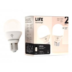 LIFX WHITE - Lâmpada LED - E27 - 8.5 W (equivalente 60 W) - classe F - luz branca morna - 2700 K - branco (pacote de 2)