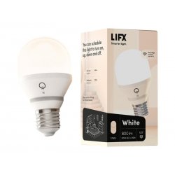 LIFX WHITE - Lâmpada LED - E27 - 8.5 W (equivalente 60 W) - classe F - luz branca morna - 2700 K - branco