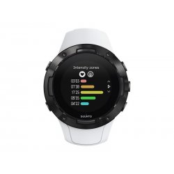 Suunto 5 - 46 mm - preto - relógio de desporto Com alça - silicone - branco - tamanho do pulso: 130-210 mm - Bluetooth - 66 g
