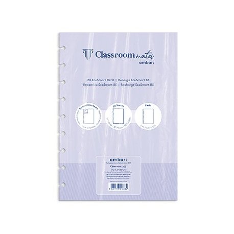 Recarga Caderno Inteligente Ambar EcoSmart B5 Liso 50Fls