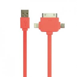 Cabo USB 3 em 1 para micro-USB / Apple Lightning / 30 Pinos VELPLUGSPSET13O