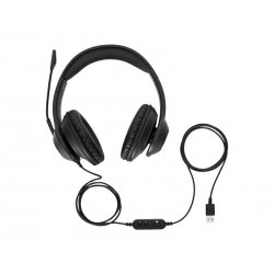 Targus AEH102GL - Auscultadores - no ouvido - convertível - com cabo - USB-A - isolamento de ruído - preto AEH102GL