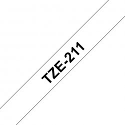 Brother TZe-211 - Autocolante padrão - preto em branco - Rolo (0,6 cm x 8 m) 1 cassete(s) fita laminada - para Brother PT-D210,