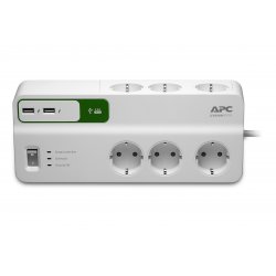 APC SurgeArrest Essential - Protector contra picos de corrente - AC 230 V - 2300 Watt - conectores de saída: 6 - 2 m cabo - Ale