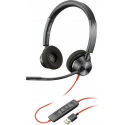 Poly Blackwire 3320-M - Blackwire 3300 series - auscultadores - no ouvido - com cabo - cancelamento de ruído activo - USB-A - p