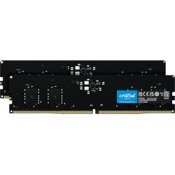 Crucial - DDR5 - kit - 16 GB: 2 x 8 GB - DIMM 288-pin - 5200 MHz / PC5-41600 - CL42 - 1.1 V - unbuffered - on-die ECC - preto C