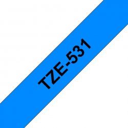 Brother TZe-531 - Preto sobre azul - Rolo (1,2 cm x 8 m) 1 cassete(s) fita laminada - para Brother PT-D210, D600, H110, P750, P