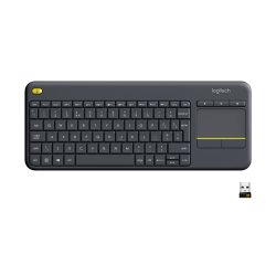 Logitech Wireless Touch Keyboard K400 Plus - Teclado - sem fios - 2.4 GHz - Suíço - preto 920-007133