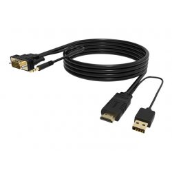 VISION Professional installation-grade HDMI to VGA-and-Minijack cable - LIFETIME WARRANTY - HDMI v1.3 max 1920 x 1080 - active 
