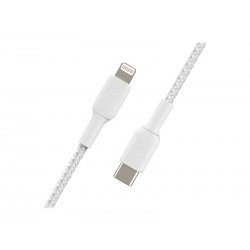 Belkin BOOST CHARGE - Cabo Lightning - 24 pin USB-C macho para Lightning macho - 2 m - branco - Fornecimento de energia USB (18