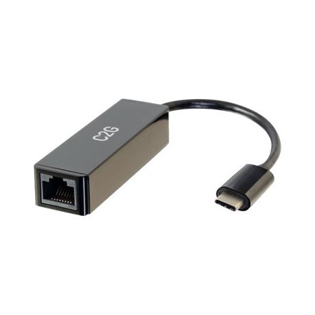 C2G USB-C to Ethernet Network Adapter - Adaptador de rede - USB-C - Gigabit Ethernet x 1 - preto 89152