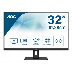 AOC U32E2N - Monitor LED - 32" (31.5" visível) - 3840 x 2160 4K @ 60 Hz - VA - 350 cd/m² - 2500:1 - 4 ms - 2xHDMI, DisplayPort 