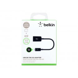 Belkin On-The-Go - Adaptador USB - Micro-USB Type A (M) para USB (F) - 12 cm - preto F2CU014BTBLK