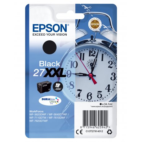 Epson 27XXL - 34.1 ml - XL - preto - original - blister - tinteiro - para WorkForce WF-3620, WF-3640, WF-7110, WF-7210, WF-7610