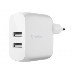 Belkin BoostCharge - Adaptador de alimentação - 24 Watt - 2 conectores de saída (USB) - branco WCD001VF1MWH