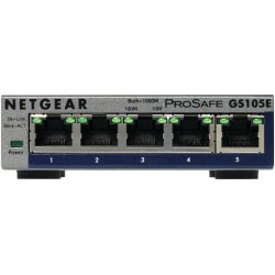 NETGEAR Plus GS105Ev2 - Interruptor - Administrado - 5 x 10/100/1000 - desktop GS105E-200PES