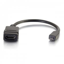 C2G HDMI Micro to HDMI Adapter Converter Dongle - Adaptador HDMI - HDMI fêmea para 19 pin micro HDMI Type D macho - 20.3 cm - p