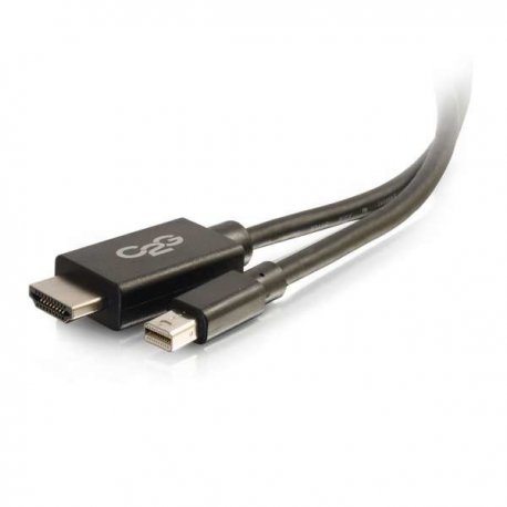 C2G 3ft Mini DisplayPort to HDMI Adapter Cable - Mini DP Male to HDMI Female - Black - Cabo adaptador - Compatível com TAA - Mi
