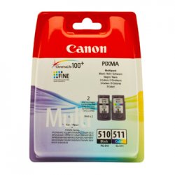 Pack Tinteiros Canon 510 / 511 Preto/Cor 2970B010 9ml CAN2970B010