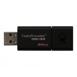 Kingston DataTraveler 100 G3 - Drive flash USB - 64 GB - USB 3.0 - preto