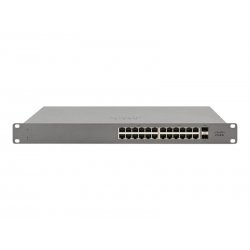 Cisco Meraki Go GS110-24 - Interruptor - Administrado - 24 x 10/100/1000 + 2 x SFP (mini-GBIC) (uplink) - desktop, montável em 