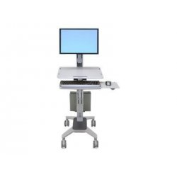 Ergotron WorkFit-C Single LD Sit-Stand Workstation - Carrinho - para ecrã LCD/equipamento PC - cinza - tamanho de tela: até 30"
