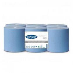 Rolo Toalhas Mão Azul 150mx20cm 2Fls Bulkysoft Picotado 6un