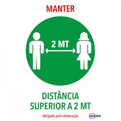Sinalética Manter Distância Adesivo A4 2un AVEKITCOVID4