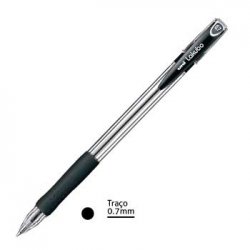 Esferográfica Uni Lakubo SG100 RuberGrip Preto 0,7mm 12un 1171072