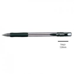 Esferográfica Uni Lakubo SG100 RuberGrip Preto 1mm 12un 1171076