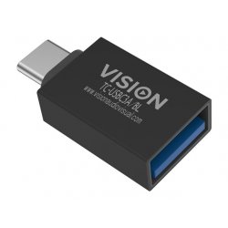 Plugs into USB-C and has full-sized USB-A 3.0 socket - USB-C (m) to USB type A (f) - USB 3.1 gen 2 - black TC-USBC3A/BL