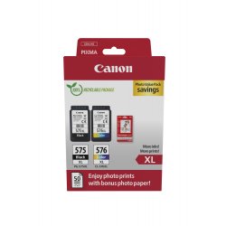 Canon PG-575XL/CL-576XL Photo Paper Value Pack - Pack de 2 - Alto Rendimento - preto, cor (ciano, magenta, amarelo) - original 