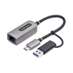 StarTech.com USB-C to Ethernet Adapter w/USB-A Adapter, Realtek RTL8153B - Adaptador de rede - USB-C 3.2 Gen 1 - Gigabit Ethern