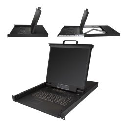 StarTech.com 16 Port Rackmount KVM Console with 6ft Cables, Integrated KVM Switch with 19" LCD Monitor, Fully Featured 1U LCD K