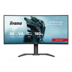 iiyama G-MASTER Red Eagle GCB3484WQSU-B1 - Monitor LED - gaming - curvo - 34" (31.4" visível) - 3440 x 1440 UWQHD @ 180 Hz - VA