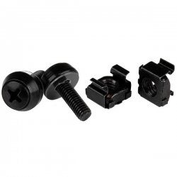 StarTech.com M5 Cage Nuts and Screw - 12 mm Rack Screws and Cage Nuts - 50 Pack - Black - Replacement Serve Rack Screws (CABSCR