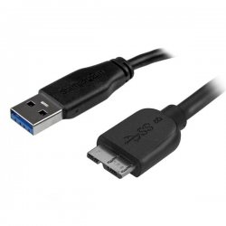 StarTech.com Cabo Micro USB 3.0 Slim - M/M - Micro USB de ângulo para a direita - 0,5 m - Cabo USB - Micro USB Tipo B (M) para 