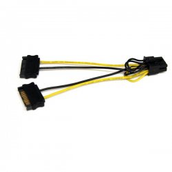 StarTech.com 6in SATA Power to 8 Pin PCI Express Video Card Power Cable Adapter - SATA to 8 pin PCIe power - Cabo de alimentaçã