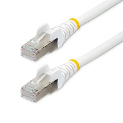 StarTech.com 7.5m CAT6a Ethernet Cable - White - Low Smoke Zero Halogen (LSZH) - 10GbE 500MHz 100W PoE++ Snagless RJ-45 w/Strai