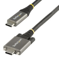 StarTech.com 20" 50cm Side Screw Locking USB C Cable 10Gbps, USB 3.1/3.2 Gen 2 Type-C Cable, 100W (5A) Power Delivery Charging,