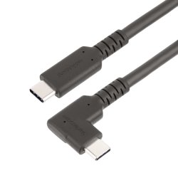 StarTech.com 3ft (1m) Rugged Right Angle USB-C Cable, USB 10 Gbps, USB C to C Data Transfer Cable, 4K 60Hz DP Alt Mode, 100W Po