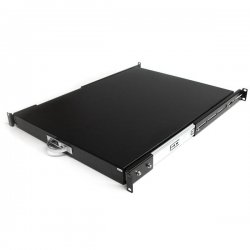 StarTech.com 1U Sliding Server Rack Mount Keyboard Shelf Tray - 55lbs - 22" Deep Steel Pull Out Drawer for 19" AV, Network Equi