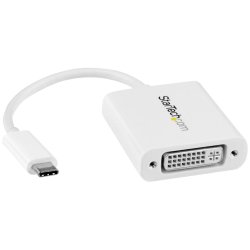 StarTech.com USB C to DVI Adapter - White - 1920x1200 - USB Type C Video Converter for Your DVI D Display / Monitor / Projector