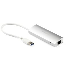 StarTech.com 3-Port USB 3.0 Hub with Gigabit Ethernet - Up to 5Gbps - Portable USB Port Expander with Built-in Cable (ST3300G3U