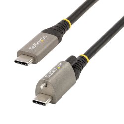 StarTech.com 3ft 1m Top Screw Locking USB C Cable 10Gbps, USB 3.1/3.2 Gen 2 Type-C Cable, 100W (5A) Power Delivery Charging, DP
