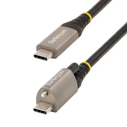 StarTech.com 20in 50cm Top Screw Locking USB C Cable 10Gbps, USB 3.1/3.2 Gen 2 Type-C Cable, 100W (5A) Power Delivery Charging,