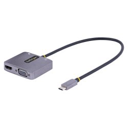 StarTech.com USB C Video Adapter, USB C to HDMI VGA Multiport Adapter w/ 3.5mm Audio Output, 4K 60Hz, HDR, 100W PD 3.0, USB C M