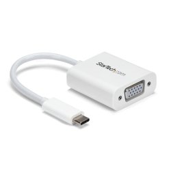 StarTech.com USB-C to VGA Adapter - White - 1080p - Video Converter For Your MacBook Pro / Projector / VGA Display (CDP2VGAW) -