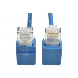 Eaton Tripp Lite Series Right-Angle Cat6 Gigabit Snagless Molded Slim UTP Ethernet Cable (RJ45 M/M), Blue, 1 ft. (0.31 m) - Cab
