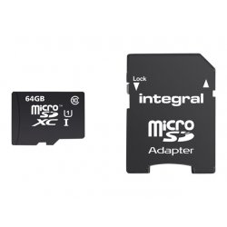 Integral UltimaPro - Cartão de memória flash (adaptador microSDXC para SD Incluído) - 64 GB - UHS Class 1 / Class10 - microSDXC